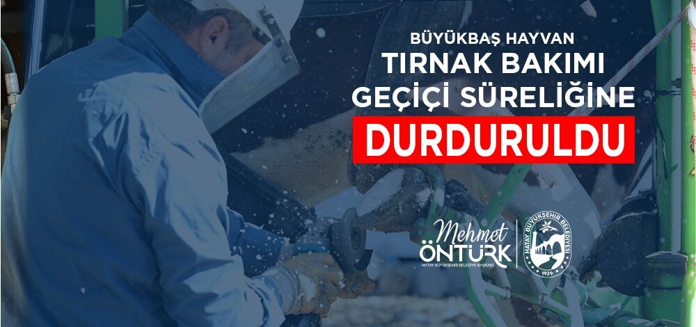 HBB, büyükbaş hayvan tırnak bakım hizmetini geçici olarak durdurdu