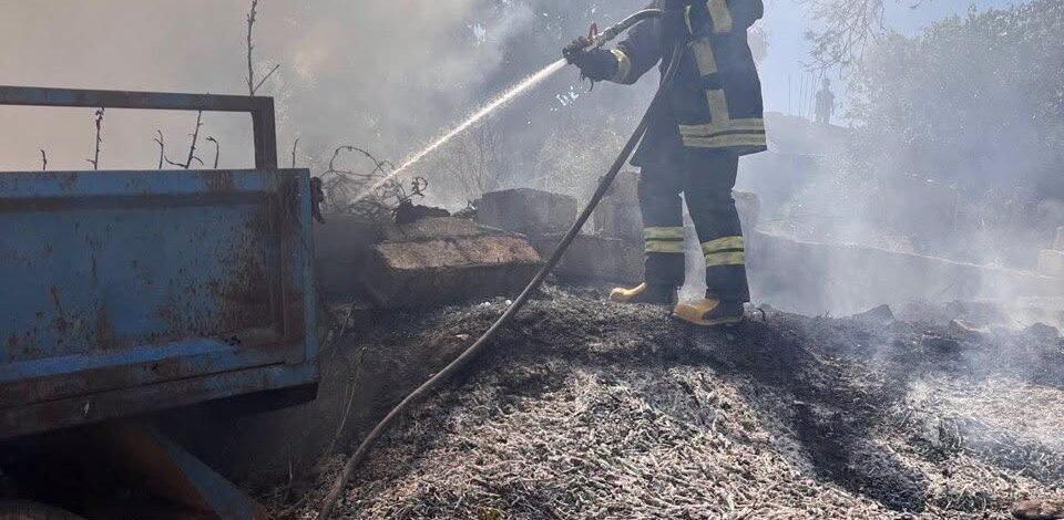 Çetenli’deki bahçe yangınına itfaiyeden hızlı müdahale